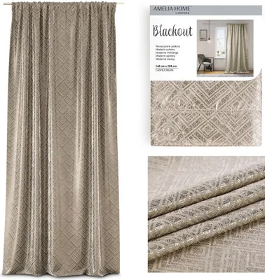 Zdjęcie produktu dla Zasłona AmeliaHome CASPE PLEAT kremowy 140x250