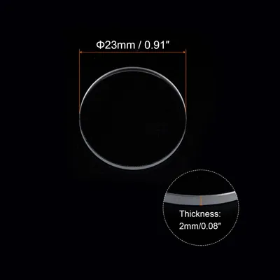 Produktbild von 2 Stš¹ck Uhr Klares Kristallglasobjektiv 23mm Durchmesser, 2mm dick, rundes flaches Mineralglas mit hoher Lichtdurchl?ssigkeit, Ersatzteil fš¹r Uhrenmacherreparatur