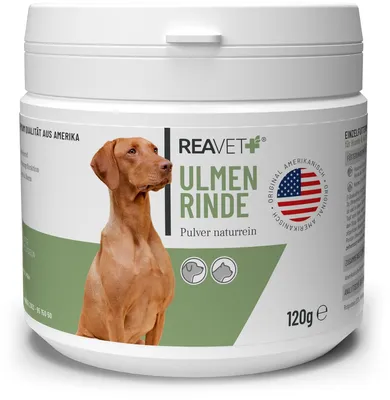 Produktbild von REAVET Ulmenrinde Pulver Amerikanisch für Hunde & Katzen 120g – Natürlich für Magen und Darm, Slippery Elm Bark