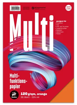 Immagine prodotto di Staufen® 734051294 Carta multifunzionale 7X PLUS - A4, 120 g/m², arancione, 35 fogli