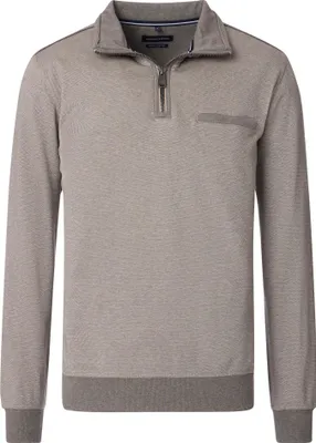Produktbild von CASAMODA Herren Sweat-Troyer Zipper Regular Baumwolle Beige 5XL