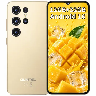Produktbild von OUKITEL C2 Handy Ohne Vertrag, Android 16 Smartphone Gš¹nstig, 6.52 Zoll,12GB RAM 32GB ROM, 5000mAh Akku, 13MP+5MP, Dual SIM 4G,Gold
