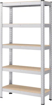 Produktbild von Hoppa! | Lagerregal - Lagerregal, Regal, Werkzeugschrank | 75x30x150 cm | Silber