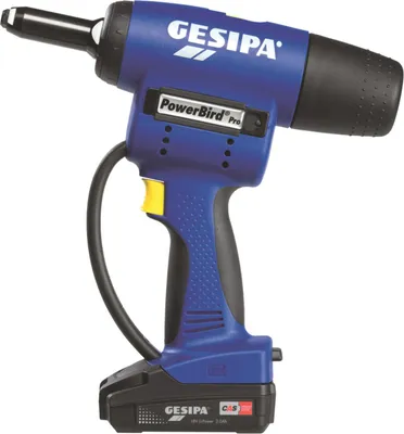 Productafbeelding van GESIPA Accublindnietapparaat PowerBird® Pro Gold Edition, 9-delig, 20000 N, schuifaccu, oplader, L-Boxx