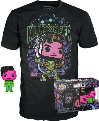 Image de FUNKO POP - MARVEL - Blacklight What IF Infinity Killmonger #989 avec Tee Taille L