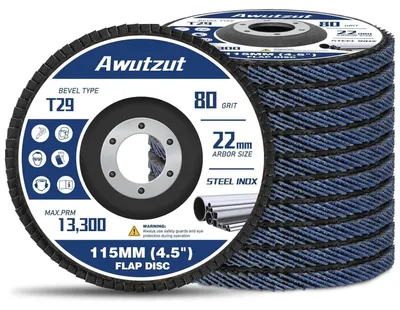 Obrázek produktu pro Břitový kotouč 115 mm, zrnitost 80, typ T29, pro úhlové brusky, určený pro kov a dřevo, 10 kusů