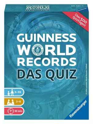 Produktbild von Ravensburger 20793 - Guinness World Records - Das Quiz, 500 Fragen, Wissensspiel für 2-6 Spieler