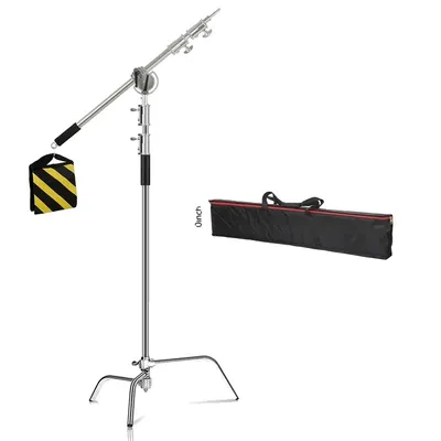 Image de Trépied lumineux en alliage d'aluminium, réglable en hauteur, compatible avec les anneaux lumineux, longueur de 2,6 mètres avec barre transversale