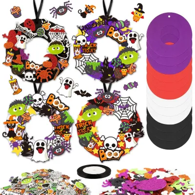 Halloween-Kranz-Bastelset, 8 Stück, 16 cm, DIY