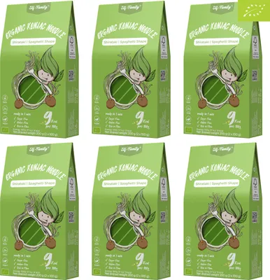 Produktbild von Elf-Family  Konjak Nudeln Ultra Low Carb Shirataki Nudeln -270g x6er Box(12 pack)  | Vegan Glutenfrei Reich an Protein MHD:12.11.2026