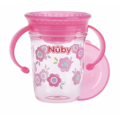 Productafbeelding van 360° Wonderbeker van Tritan™ met handgrepen - Roze - 240 ml - Geschikt vanaf 6 maanden