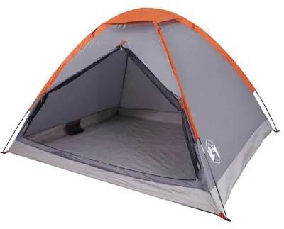 Productafbeelding van vidaXL Koepeltent voor 4 personen, grijs en oranje, waterdicht