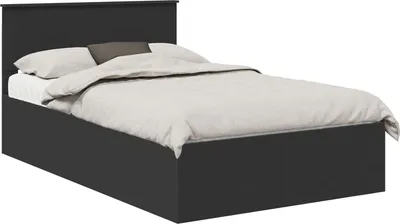 Zdjęcie produktu dla vidaXL Rama łóżka z zagłówkiem czarna 120 x 190 cm materiał drewnopochodny