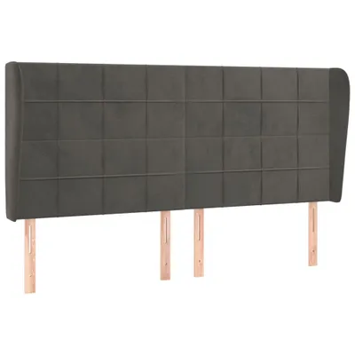 Immagine prodotto di vidaXL Testiera con orecchie grigio scuro 203x23x118/128 cm in velluto