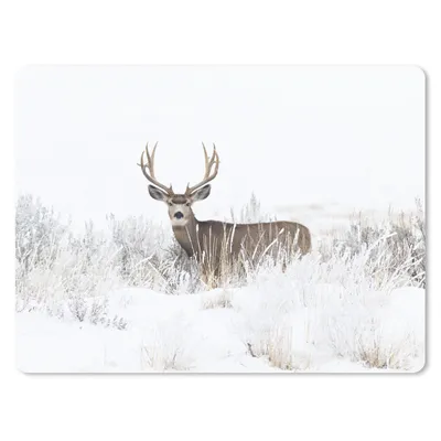 Produktbild von MuchoWow® Mauspad Mousepad Hirsche - Winter - Schnee - Tiere - Jahreszeiten - Weiß 40x30 cm - Mousepads - Maus Mat - Pad - Mausunterlage - Anti Rutsch