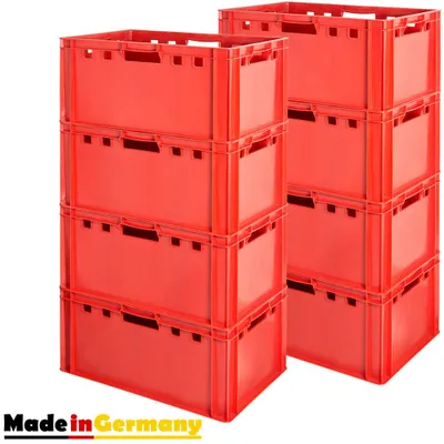 Produktbild von Fleischkiste E3 Fleischkiste Rot Fleischerkiste Fleischkisten Kiste Fleischkiste Eurobox Lebensmittelecht 60 x 40 Metzgerkiste Auswahl Kingpower, Anzahl:8