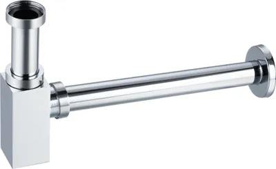 Produktbild von Balneo Universal Siphon für Waschbecken & Waschtisch Messing G1 1/4 quadratisch Chrom