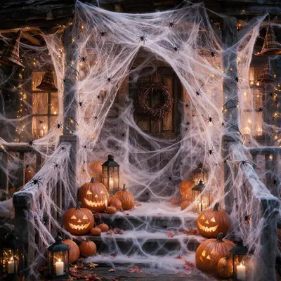 Halloween Spinnennetz-Deko, weiß, 60 g