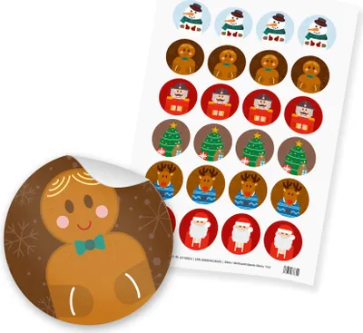 Produktbild von itenga 24x Sticker "Weihnachtsbande" (Motiv 153)