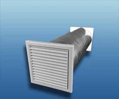 Produktbild von Abluft-Mauerkasten Standard : Größe: Ø100 154x154mm; Farbe: grau; Ausführung: mit Isolierrohr (Schall und Wärme)