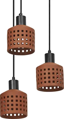 Zdjęcie produktu dla Dekoracyjna lampa wisząca OSRAM Decor z gliny z otworami, 3 źródła światła, z oprawką E27, 325 mm, IP20, brązowa