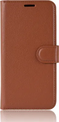 Produktbild von Mobigear Classic  Samsung Galaxy A6 Plus (2018) Hülle Klapphülle Geldbörse - Cognac