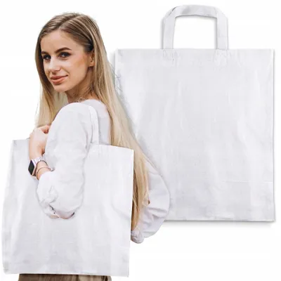 Produktbild von Allbag Einkaufstasche Baumwolle 38x42 cm weiß Kurzgriff