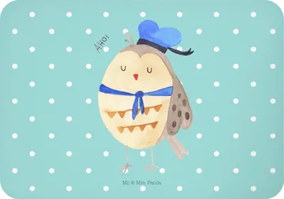 Produktbild von Mr. & Mrs. Panda magnet Eule Matrose - Türkis Pastell - Geschenk, Ehe, Owl, tafelmagnet, Kühlschrankmagnet, Pinnwandmagnet, whiteboardmagnet, Hochzeitstag, Heimathafen