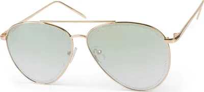 Produktbild von styleBREAKER Damen Piloten Sonnenbrille mit Glitzer Highlights im Glas, getönte Polycarbonat Gläser und Metall Gestell, Pilotenbrille 09020107