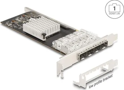 Image de Delock PCI Express x4 Karte zu 4 x SFP Slot Gigabit LAN i350 (88342)