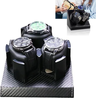 Produktbild von Automatik Uhrenbeweger für 3 Uhren, Uhrenbeweger mit 2 Rotationsmodi Watch Winder mit Schaumstoffpolster, Uhrenaufbewahrungsbox für Automatikuhren