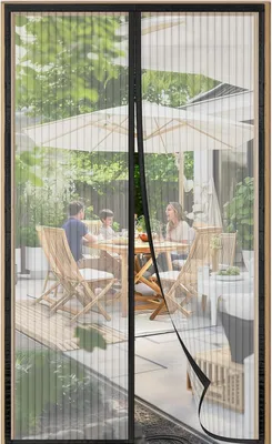Obrázok produktu pre Magnetická sieťka proti hmyzu na balkónové dvere 95x205 cm čierna bez vŕtania