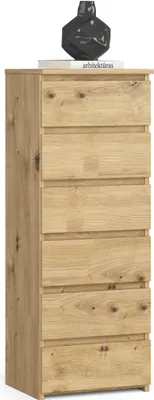 Produktbild von Kommode AKORD CL6 Eiche Artisan 40 cm 6 Schubladen B40 x H109 x T35 cm