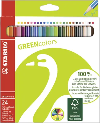 Obrázok produktu pre Ekologická farebná ceruzka - STABILO GREENcolors - balenie 24 rôznych farieb