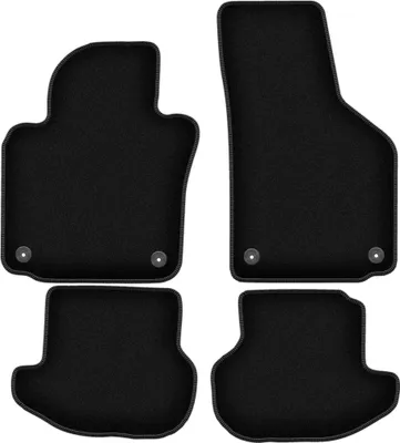 Image de Tapis de sol velours sur-mesure pour Volkswagen Eos (2005-2015, décapotable) noir, jeu 4 pièces, fixations