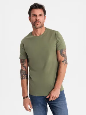 Productafbeelding van Ombre Clothing, heren T-shirt met korte mouwen, model Jovani, kleur khaki, maat L
