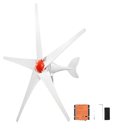Zdjęcie produktu dla VEVOR, turbina wiatrowa pozioma, 800W, 12V, z kontrolerem ładowania MPPT, 5 łopat, trójfazowy prąd zmienny, klasa ochrony IP67, zabezpieczenie przed przeładowaniem. Generator wiatrowy do domów, gospodarstw, pojazdów rekreacyjnych, zastosowań morskich i systemów wyspowych