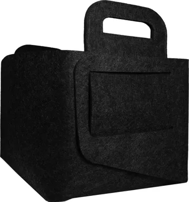 Produktbild von QUVIO Aufbewahrungskorb - Organizer-Filzrechteck groß - Organizer aus Stoffrechteck - Aufbewahrungsbox - Aufbewahrungsbox - Aufbewahrungskorb - Marl Black