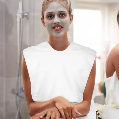 Produktbild von Weißes, schnelltrocknendes Haarhandtuch für Frauen aus Korallenvlies