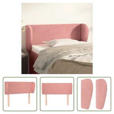 Produktbild von The Living Store Kopfteil mit Ohren Rosa 103x23x78/88 cm Samt