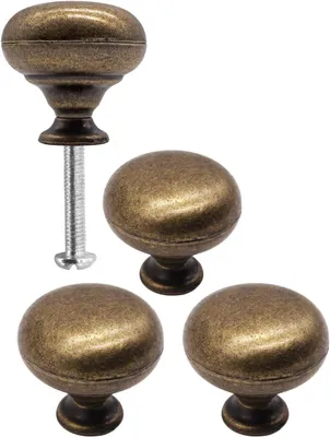 Produktbild von Set aus 4 antiken Möbelgriffen aus Bronze, 30 x 30 mm