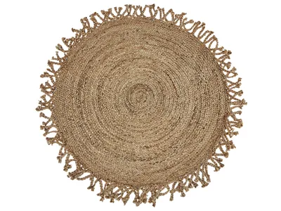 Produktbild von BELIANI Teppich beige Jute ⌀ 120 cm rund Wohnzimmer Schlafzimmer Flur