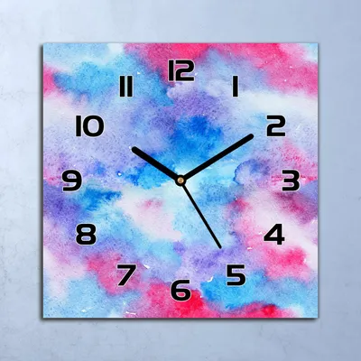 Produktbild von Wanduhr Echt-Glas-Küchenuhr Abstrakte Wolken Quarz Lautlos 30x30 Deko Bilder