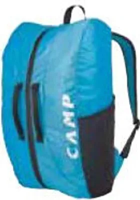 A blue backpack with black accents.