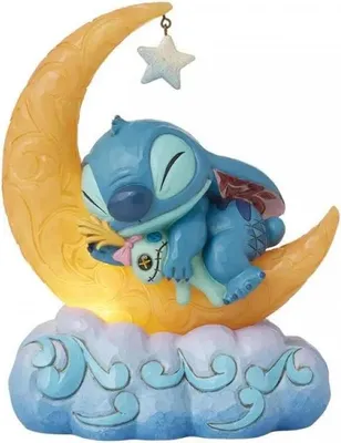 Productafbeelding van Enesco Disney Stitch en Scrump op de maan, figuur, geel, geel, one size