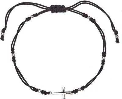 Obrázek produktu pro Černý kabala náramek s křížkem 13023.3 black