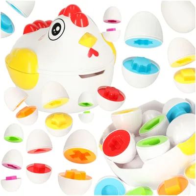 Immagine prodotto di Puzzle educativo "Abbina le forme dell'uovo" (12 pezzi) - Gallina