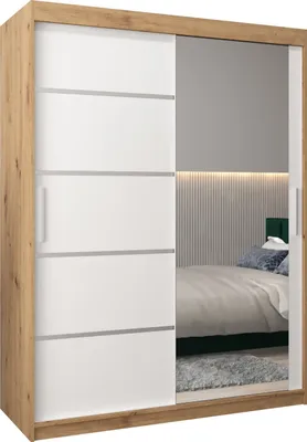 Produktbild von Kleiderschrank, Schiebetürenschrank Schlafzimmer, Schrank mit Spiegel VERONA 2 150 cm