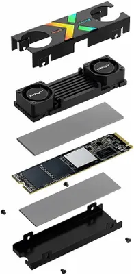 Image de PNY CS3150 XLR8 Gaming Epic-X 1TB SSD M.2 GEN5 NVMe RGB Heatsink