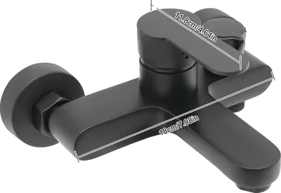 Produktbild von Badarmatur, Wandmontage, modernes Design, schwarz